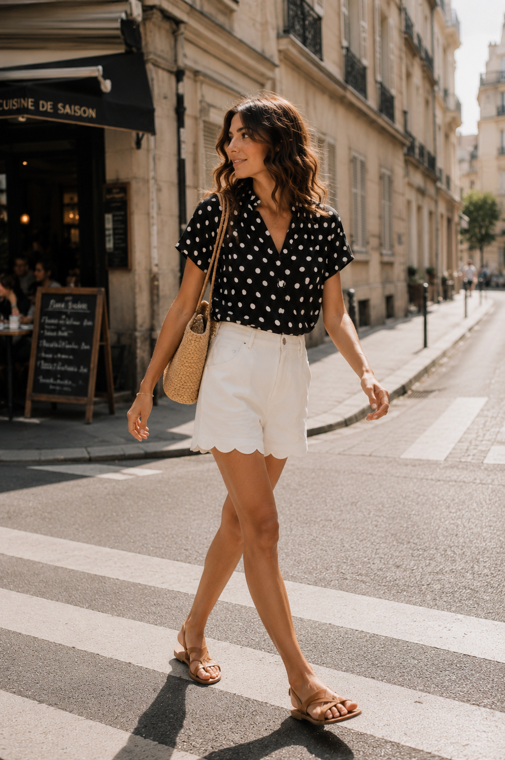 Le short jean "Romane" Blanc