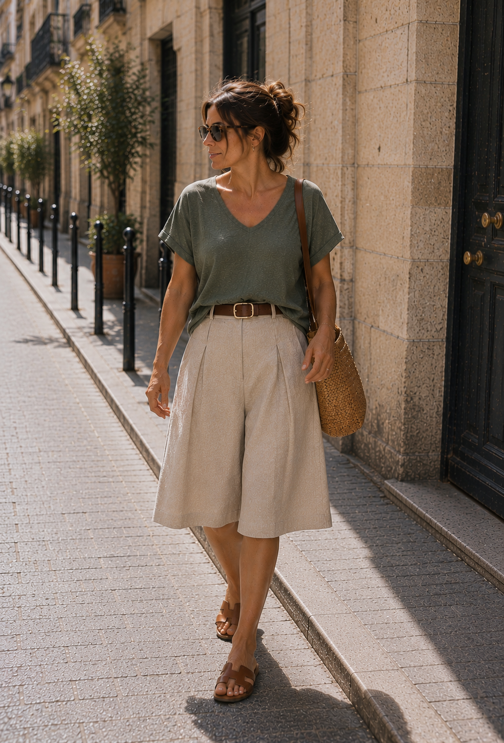 Bermuda Lino – Jupe Culotte Coton Effet Lin