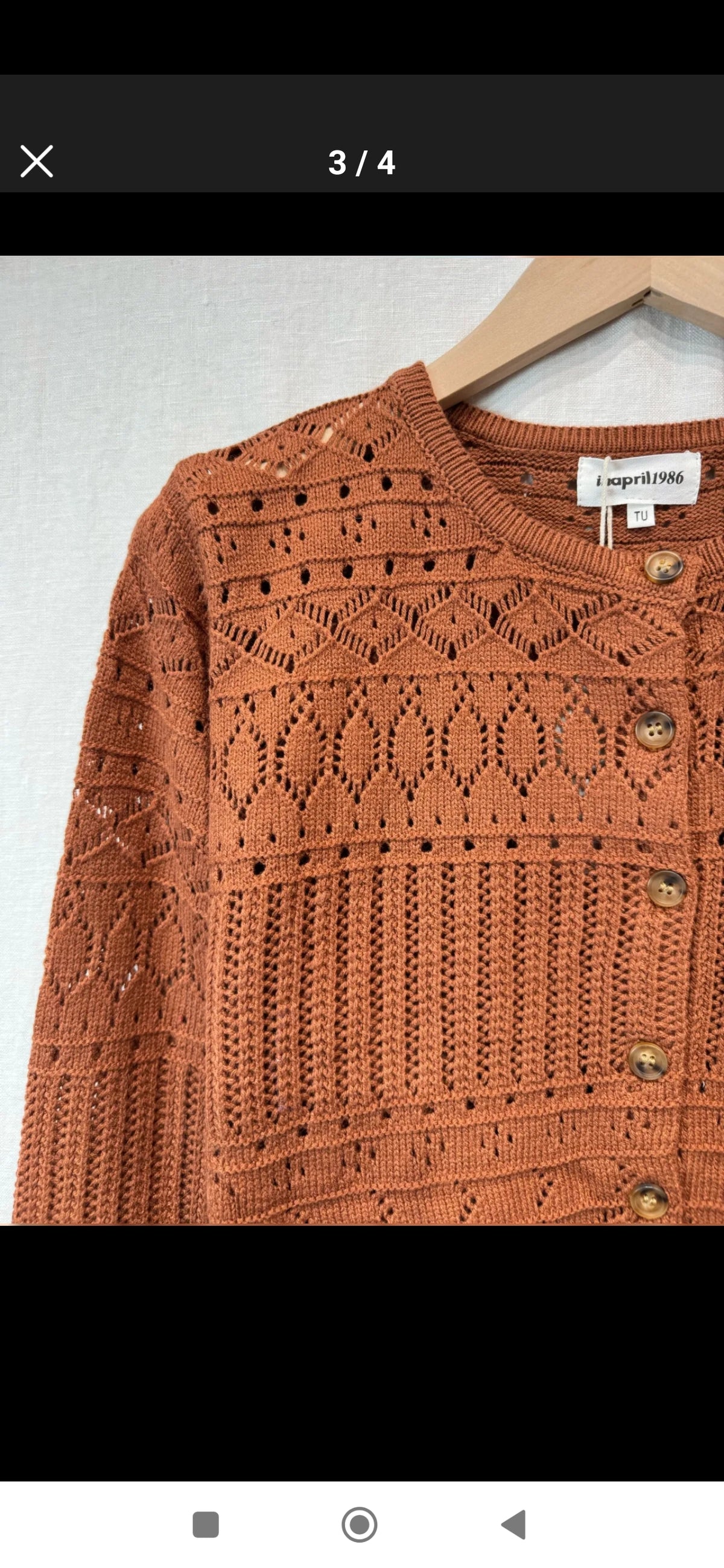 Antonella – Gilet Crochet Camel