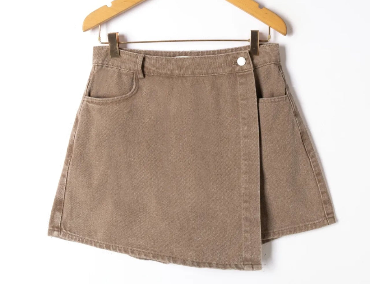 Short Jupe Cléo – Denim café Portefeuille