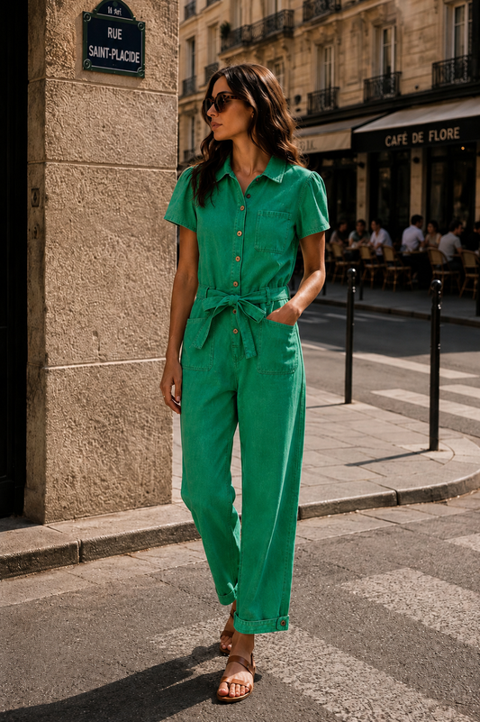 La combi-pantalon "Apolline" Vert émeraude
