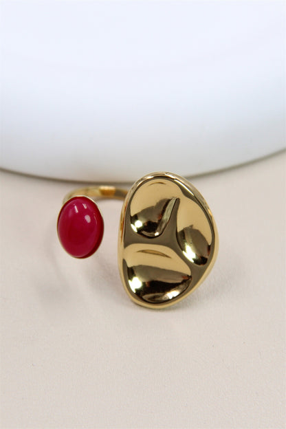 La bague en acier inoxydable "burgundy"