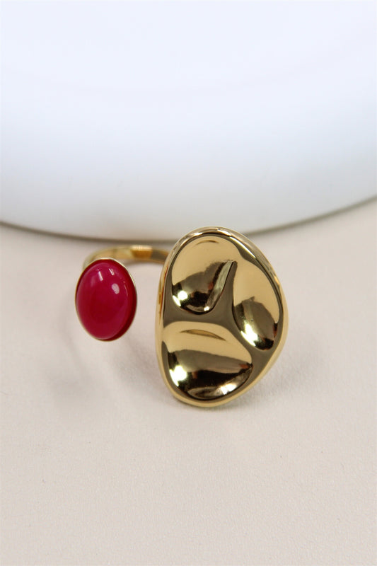 La bague en acier inoxydable "burgundy"