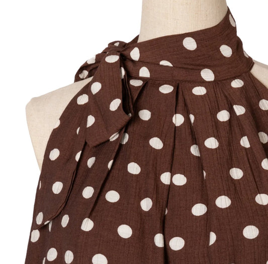 Top Dianette – Pois Crème & Café