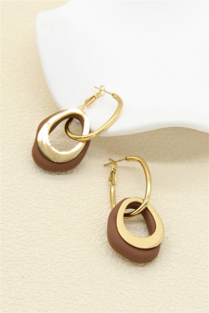 Les boucles d'oreilles acier inoxydable et résine "Rosie"