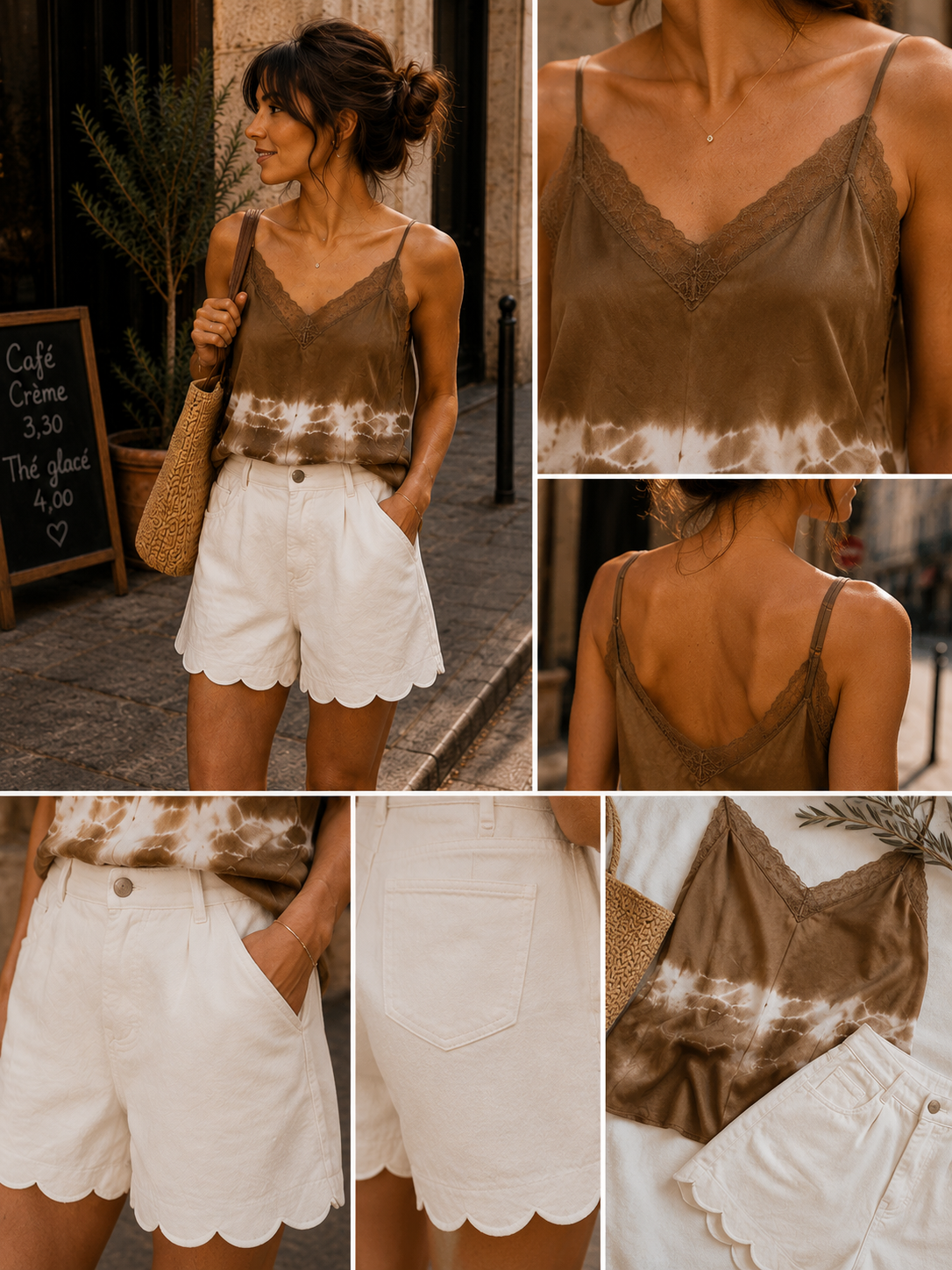 Caraco Sienna – Satin Tie & Dye Dentelle