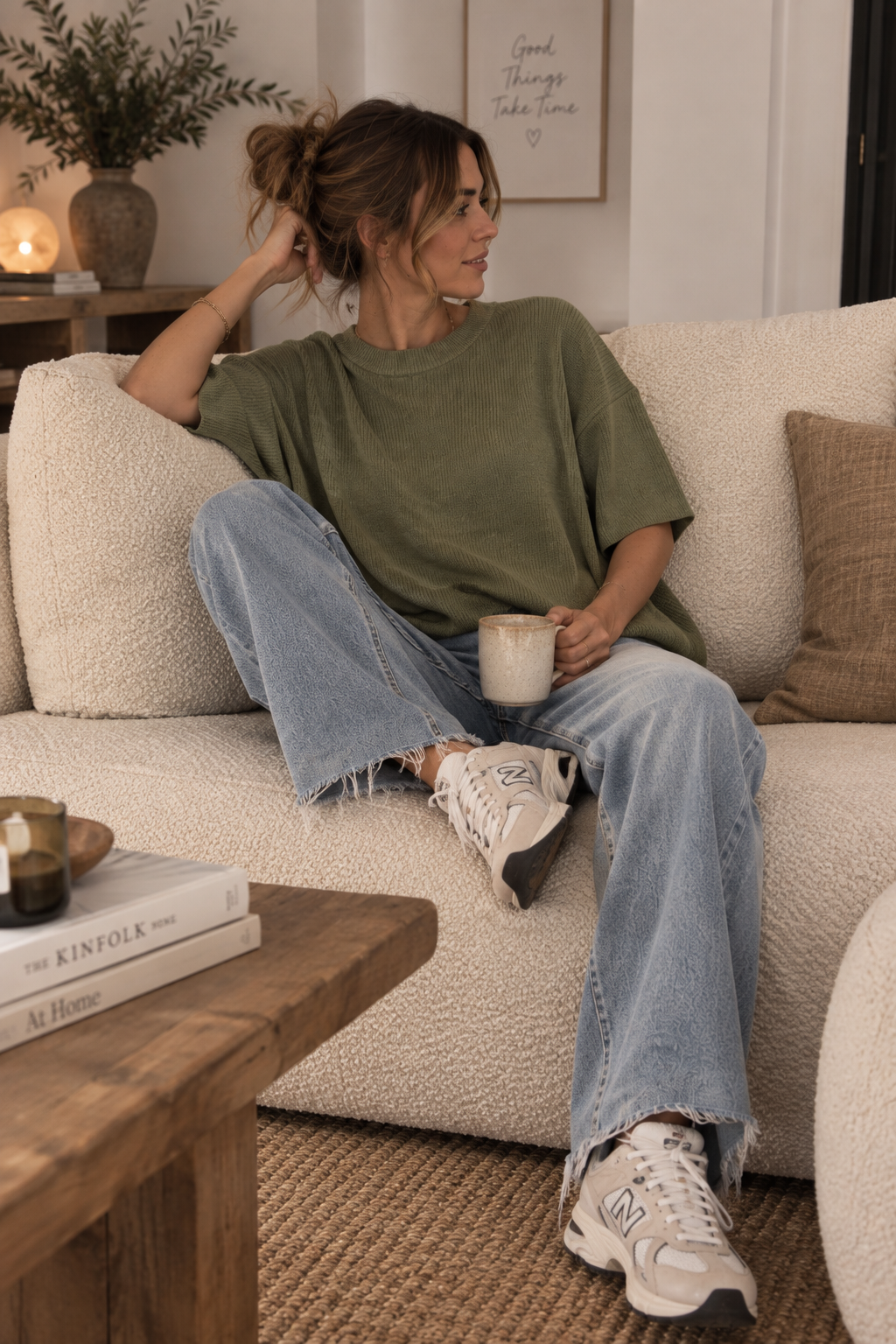 Laura – Top Oversize Maille Côtelée