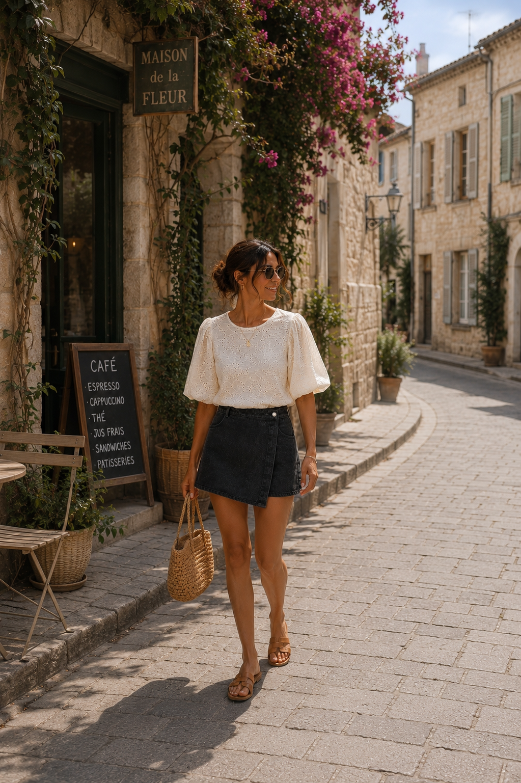 Top Adèle – Broderie Anglaise Manches Bouffantes