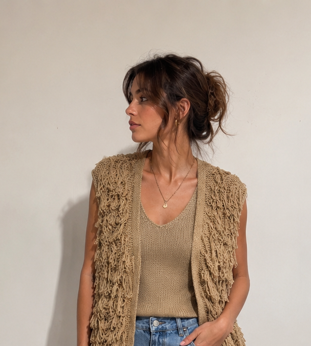 Le Gilet Maëlle – Camel ✨