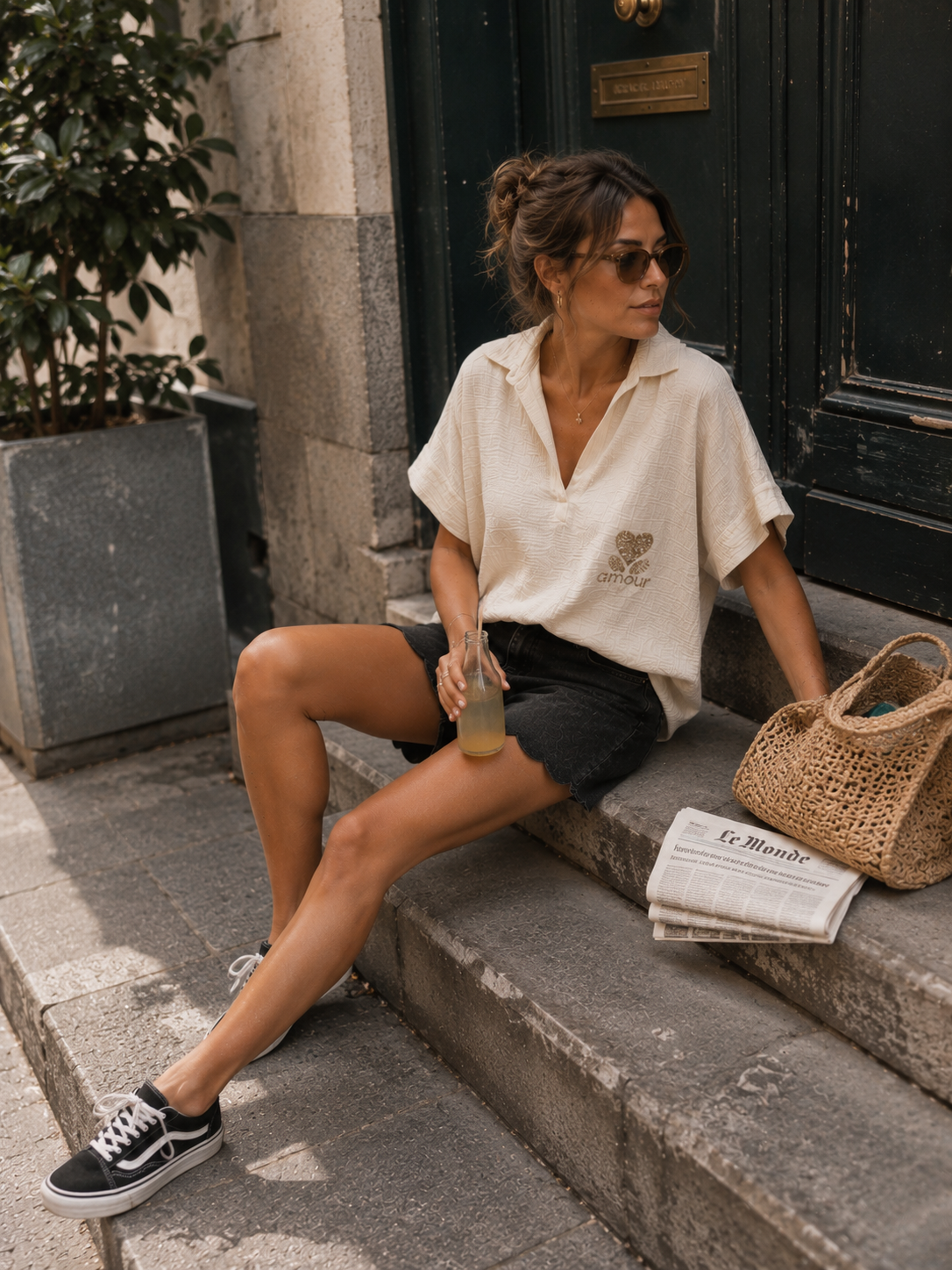 Blouse Paloma – Gaze de Coton Oversize- crème