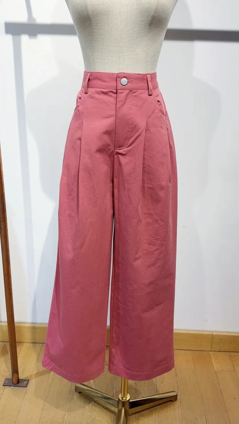 Anouk – Pantalon Large Taille Haute Plissé