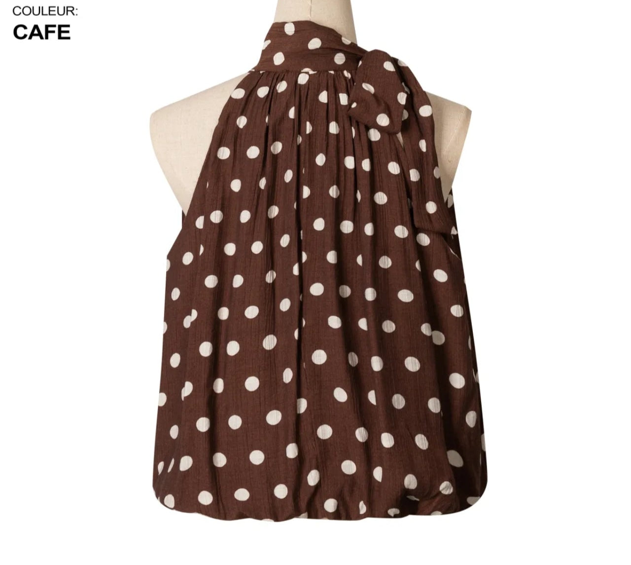Top Dianette – Pois Crème & Café