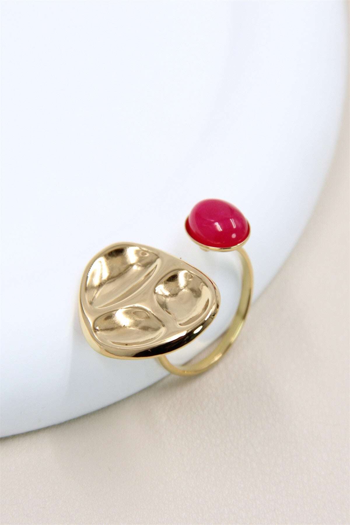 La bague en acier inoxydable "burgundy"