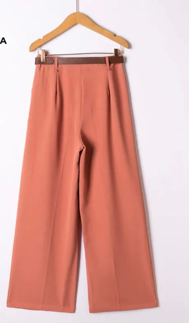 Ambre- Le pantalon terracotta fluide