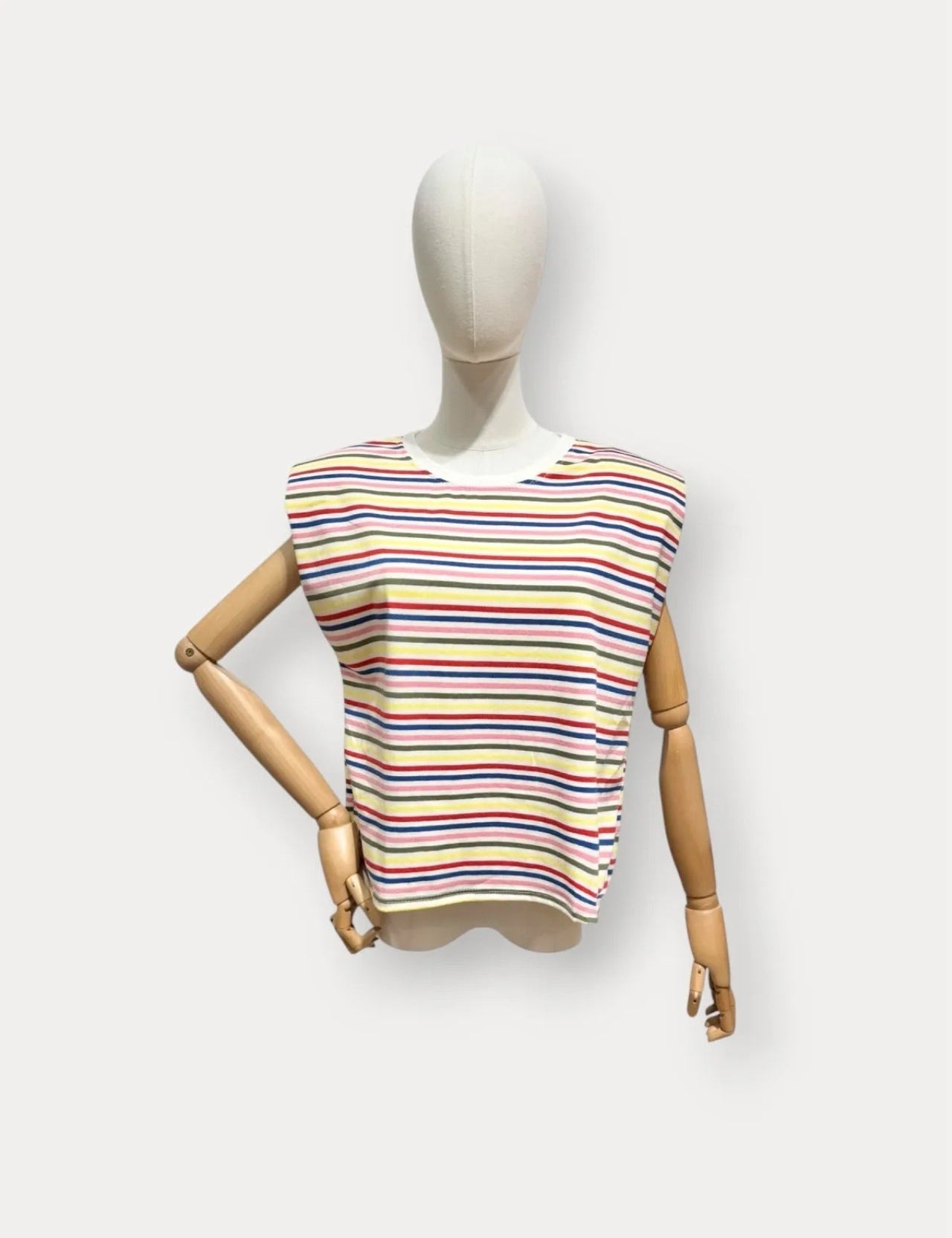 Top Malia – Rayures Multicolores Fond Blanc expédié mardi 9 juin