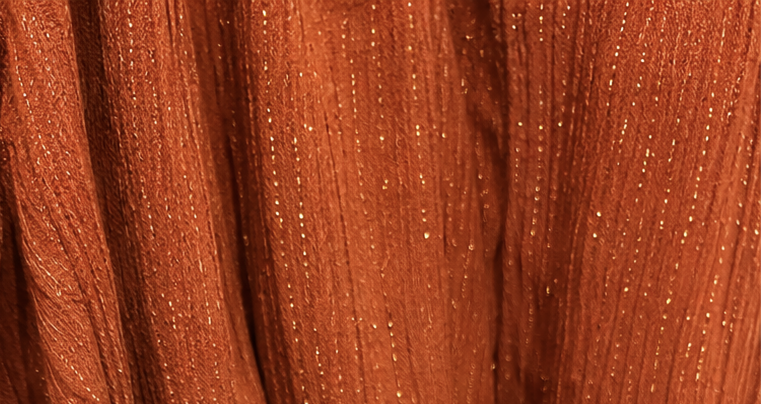 Top Maëva – 100% viscose Crêpe Pailleté Rouille