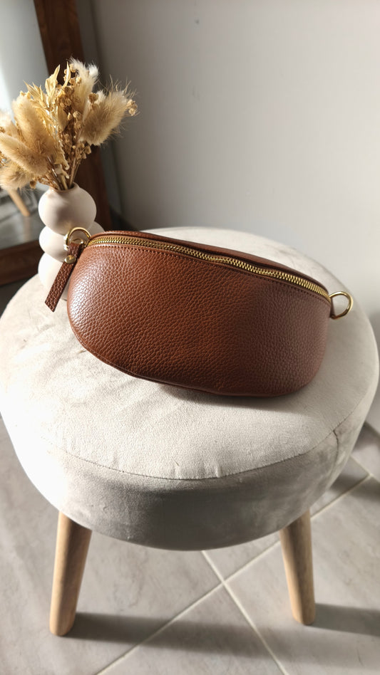 La banane "Isa" 100% cuir, marron