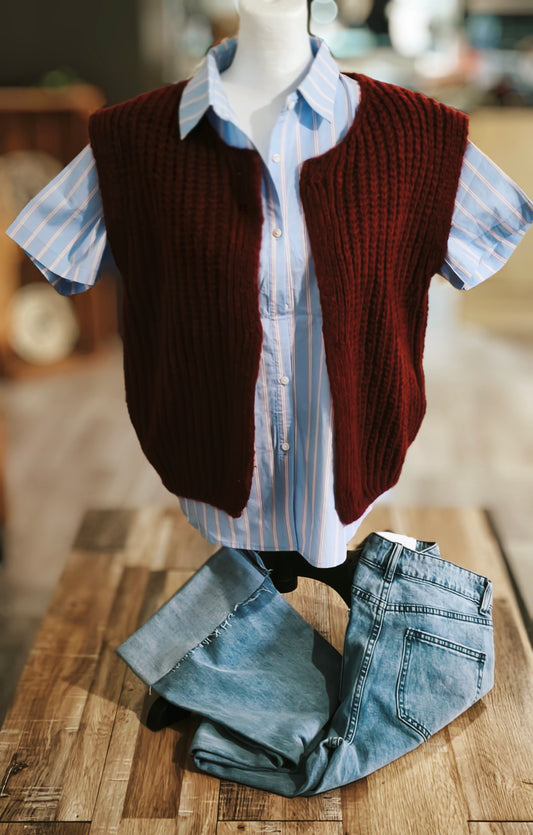 Le gilet "Soledad" Bordeaux