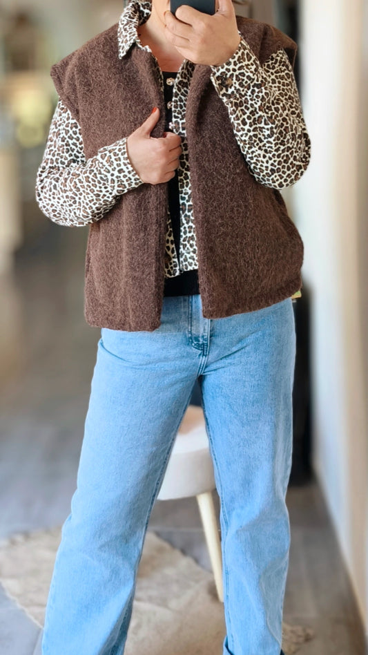 Veste léopard en coton  "Lara"